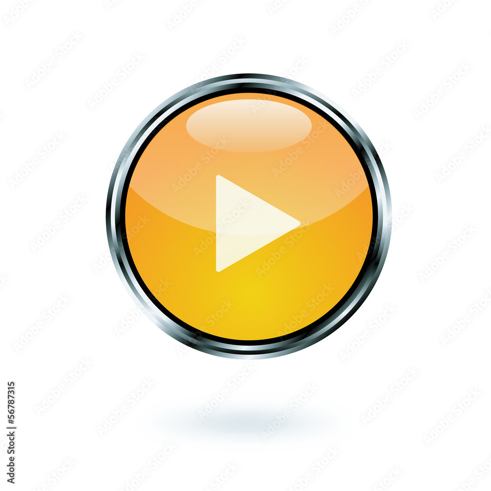 glossy play icon with shadow on white background, vector format glossy play icon with shadow on white background, vector format