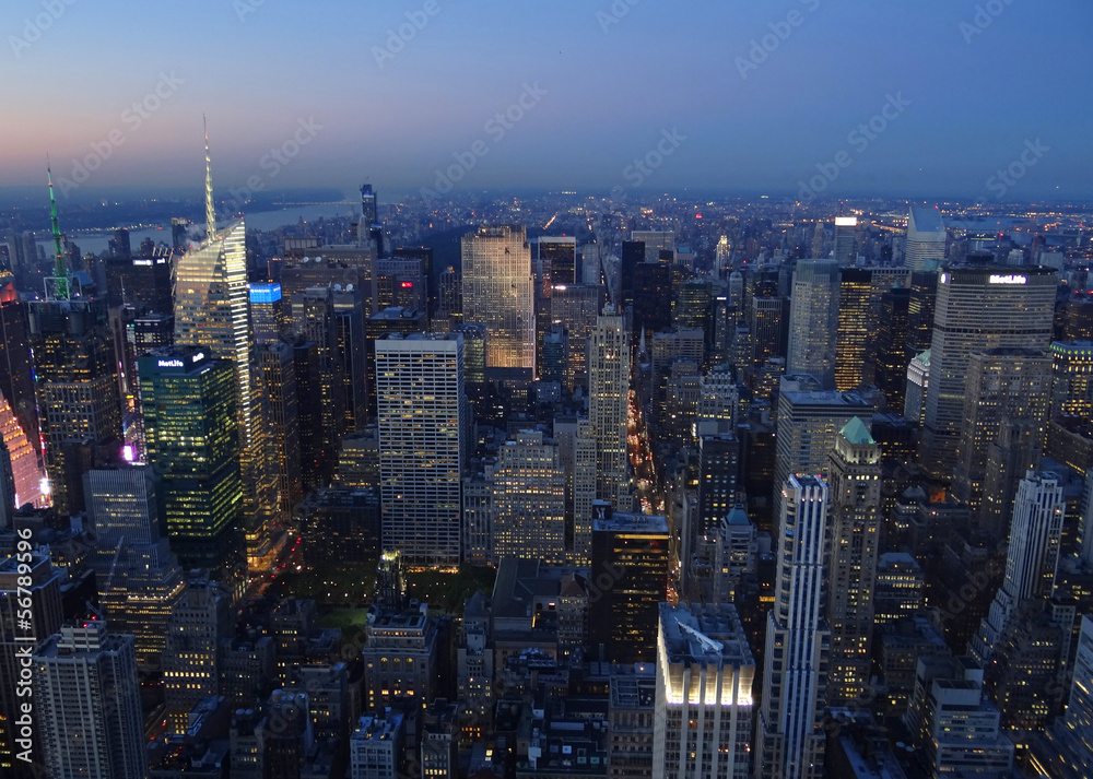 New York depuis l'Empire State Building, nocturne