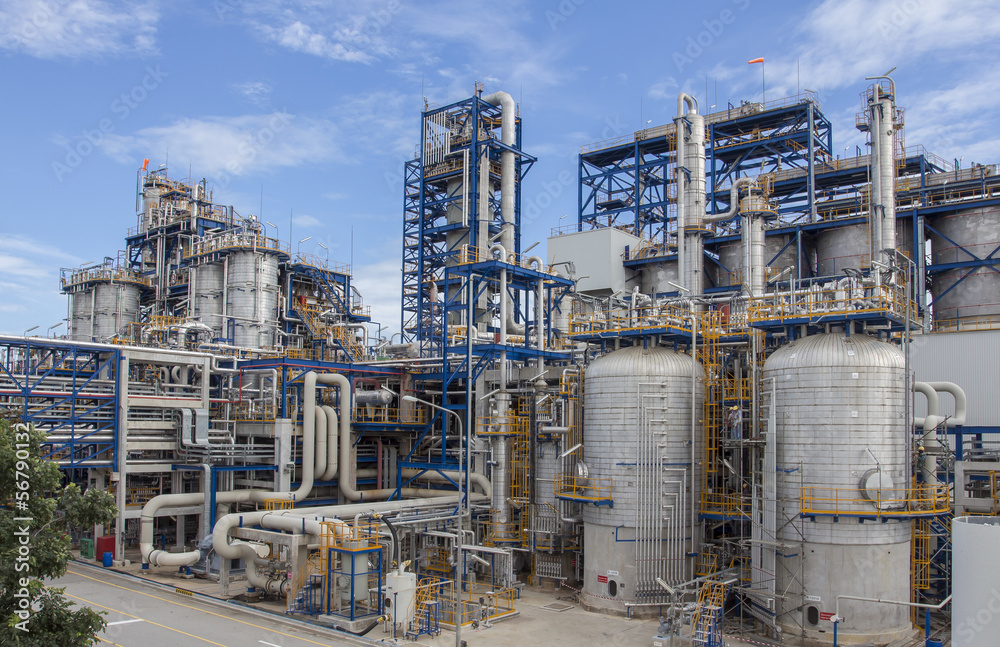 Petrochemical plant wit blue sky Petrochemical plant wit blue sky