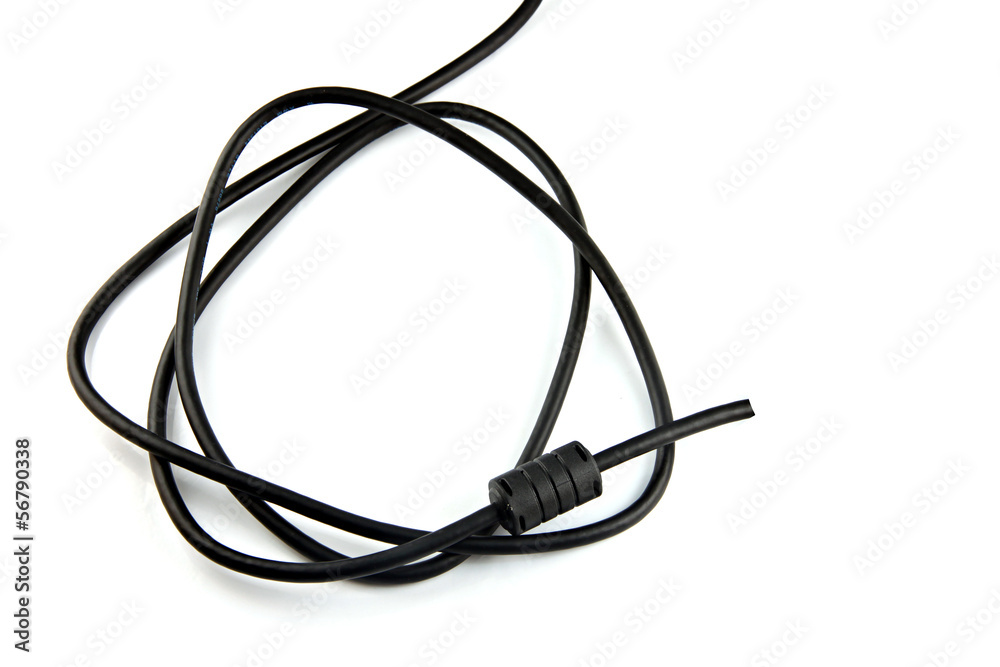 Black cable used to connect the computer. Black cable used to connect the computer.