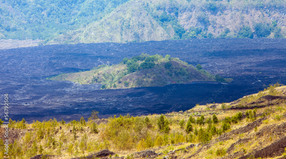 Batur Volcano in Indonesia, Bali, barren ground Batur Volcano in Indonesia, Bali, barren ground