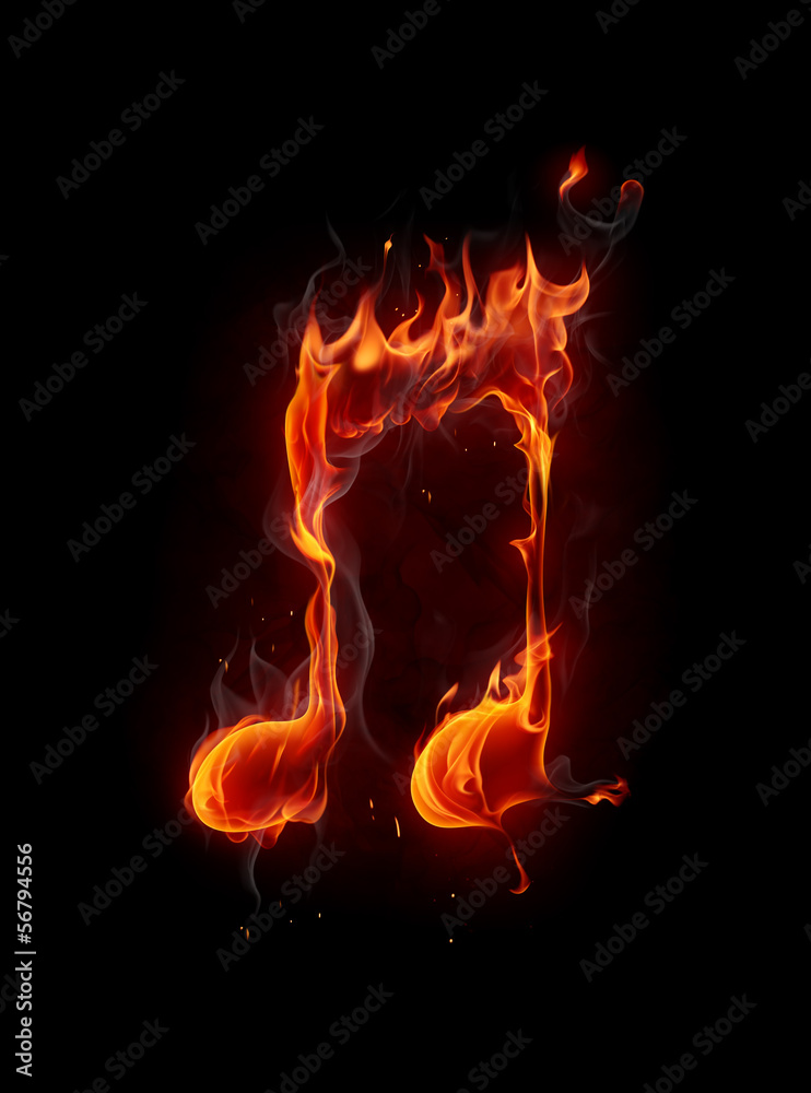 Fototapeta premium Fire note symbol