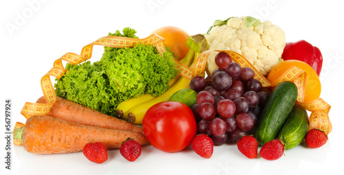 Fresh vegetables isolated on white