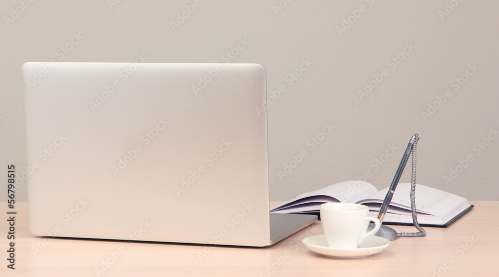 Office workplace with computer, close up Office workplace with computer, close up