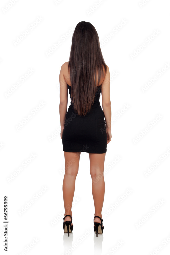 Sensual brunette girl back wiht black dress Sensual brunette girl back wiht black dress