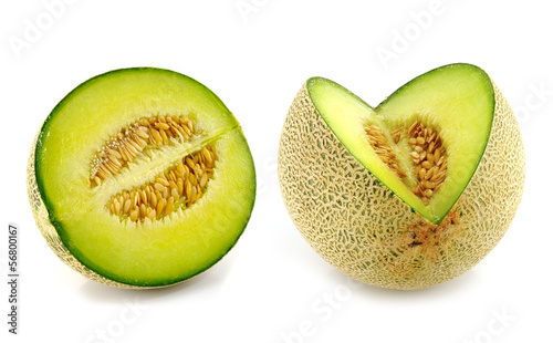 cantaloupe melon on white background