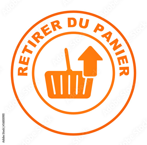 retirer du panier sur bouton web rond orange