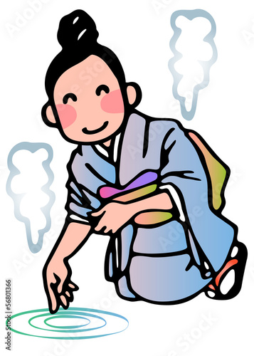 女将と温泉の湯加減