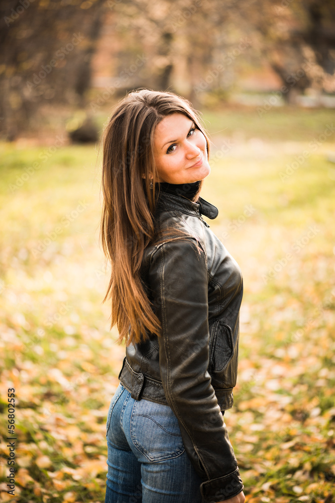 young woman portrait in autumn park young woman portrait in autumn park