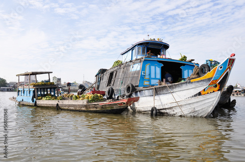 Floating Market at Mekong delta  Chau Doc  Vietnam 