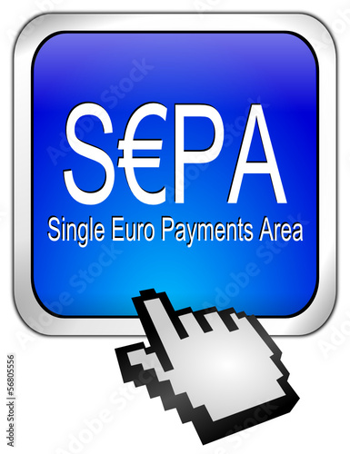 SEPA - Single Euro Payments Area - Button mit Cursor