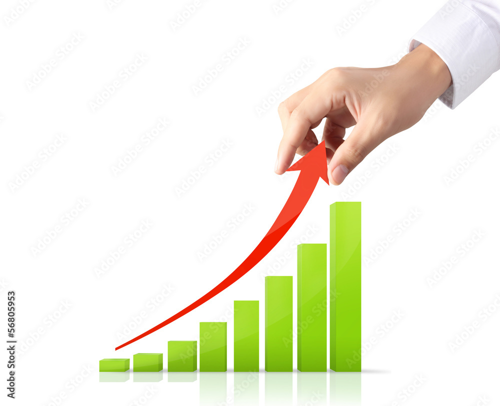 Graph in the hand businessmen Graph in the hand businessmen