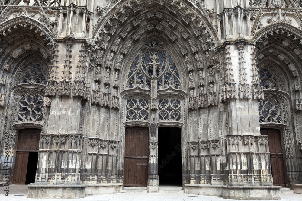 Gothic cathedral of Saint Gatien in Tours; Loire Valley; France