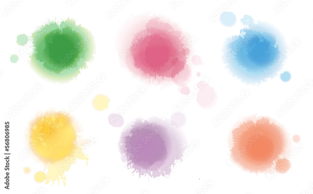 Fototapeta premium Set of Watercolor Spots
