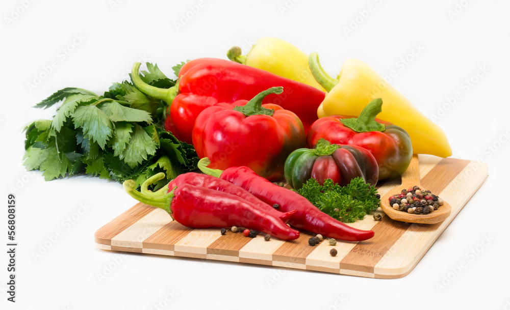 Mixture of different varieties of peppers Mixture of different varieties of peppers