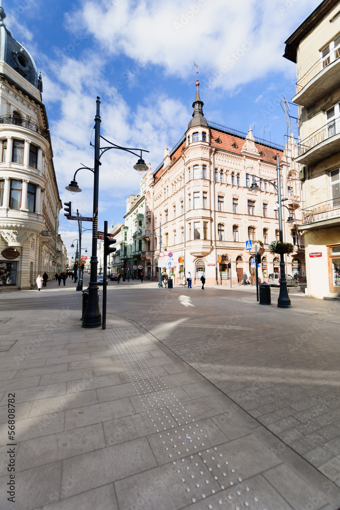 Ulica Piotrkowska, Łódź, Polska 