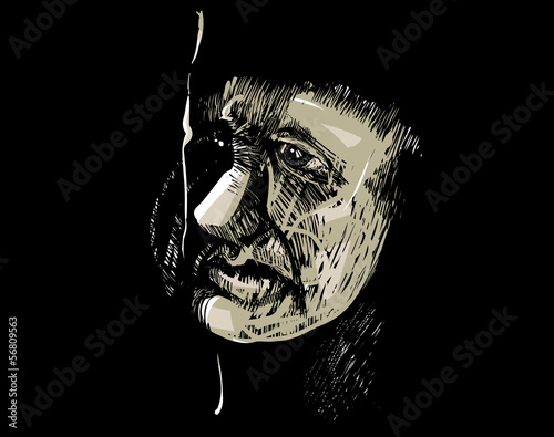 man face artistic drawing illustration