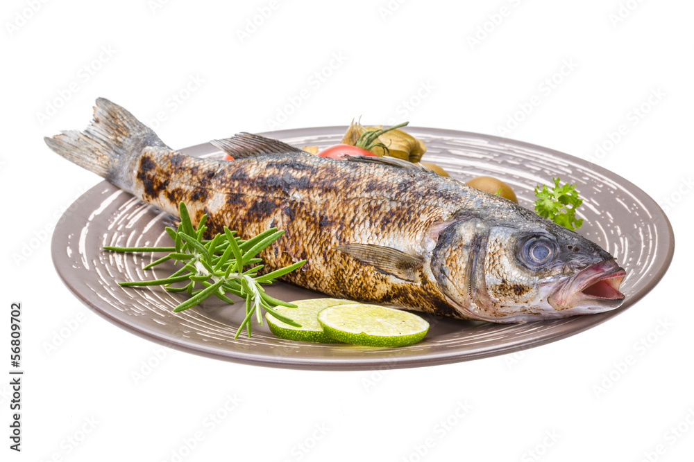 Roasted seabass
