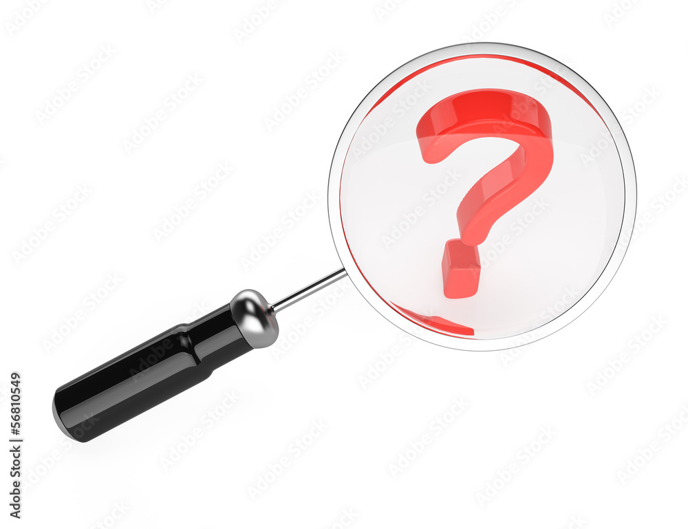 magnifying glass and question mark