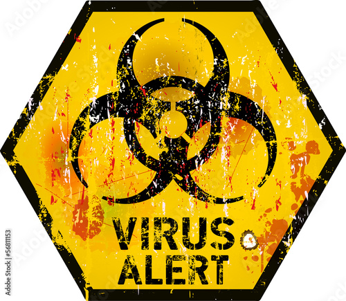 computer virus alert sign, vector illustration