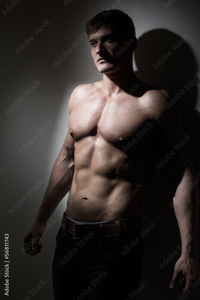 Fototapeta premium Young naked handsome man