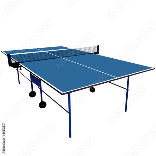 Ping pong blue table tennis. Vector illustration.