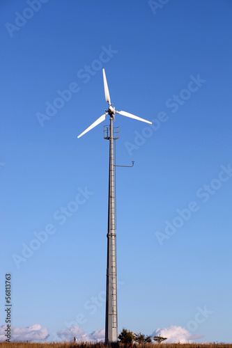 Small wind turbine generating electricity for the household