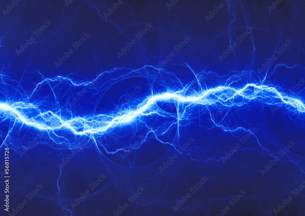 blue fantasy lightning - obrazy, fototapety, plakaty 