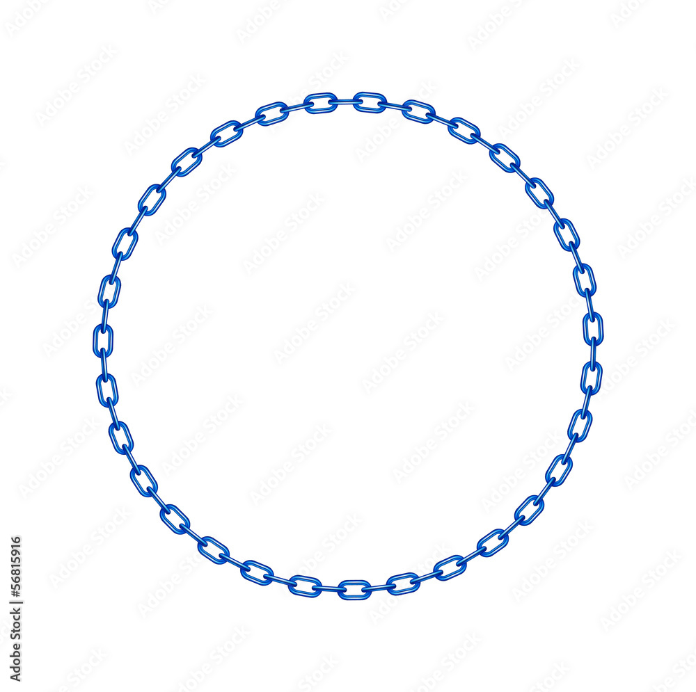 Blue chain in shape of circle Blue chain in shape of circle