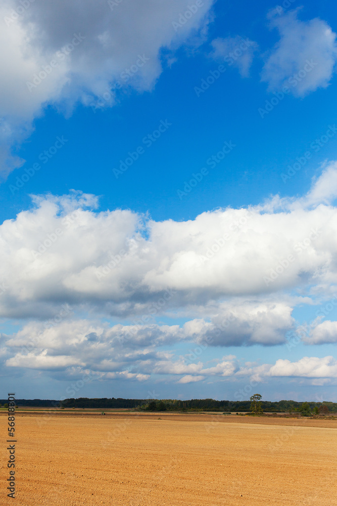 Land and clouds.