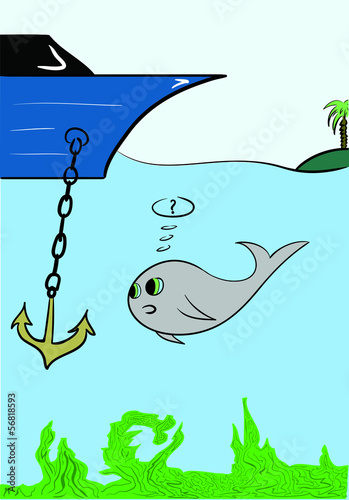 Whale and anchor