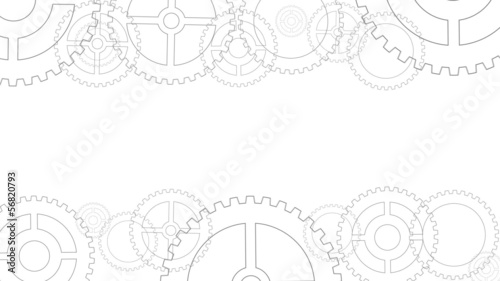 Technology concept with gears on white background