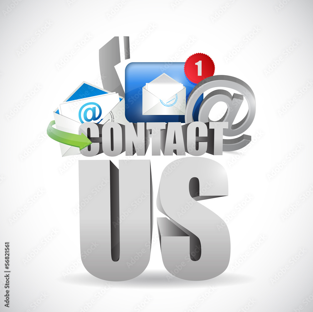 contact us 3d text concept illustration design contact us 3d text concept illustration design