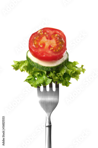 Salad on a fork