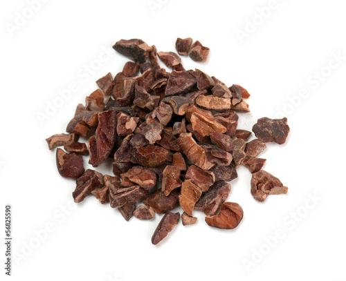 cocoa nibs isolated on white
