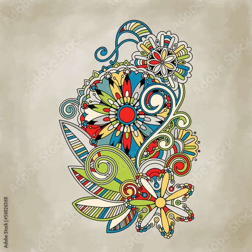 Fototapeta Naklejka Na Ścianę i Meble -  Abstract vector floral and ornamental item background