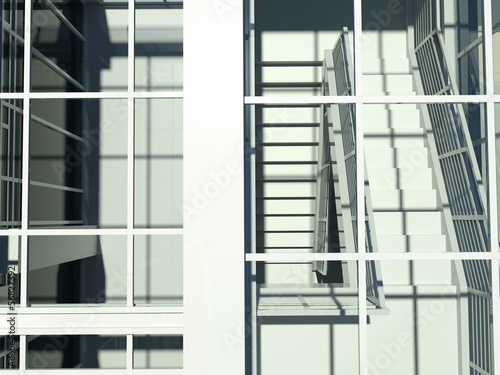 Architecture: staircase and windows