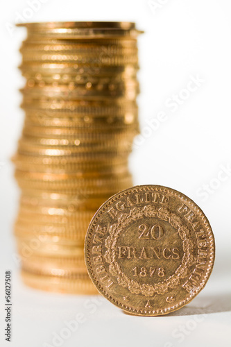 Twenty French Francs coins