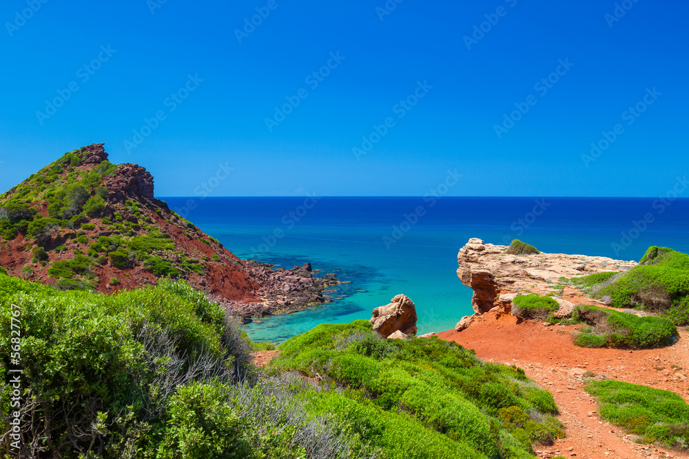 Mediterranean sea view from Menorca coast