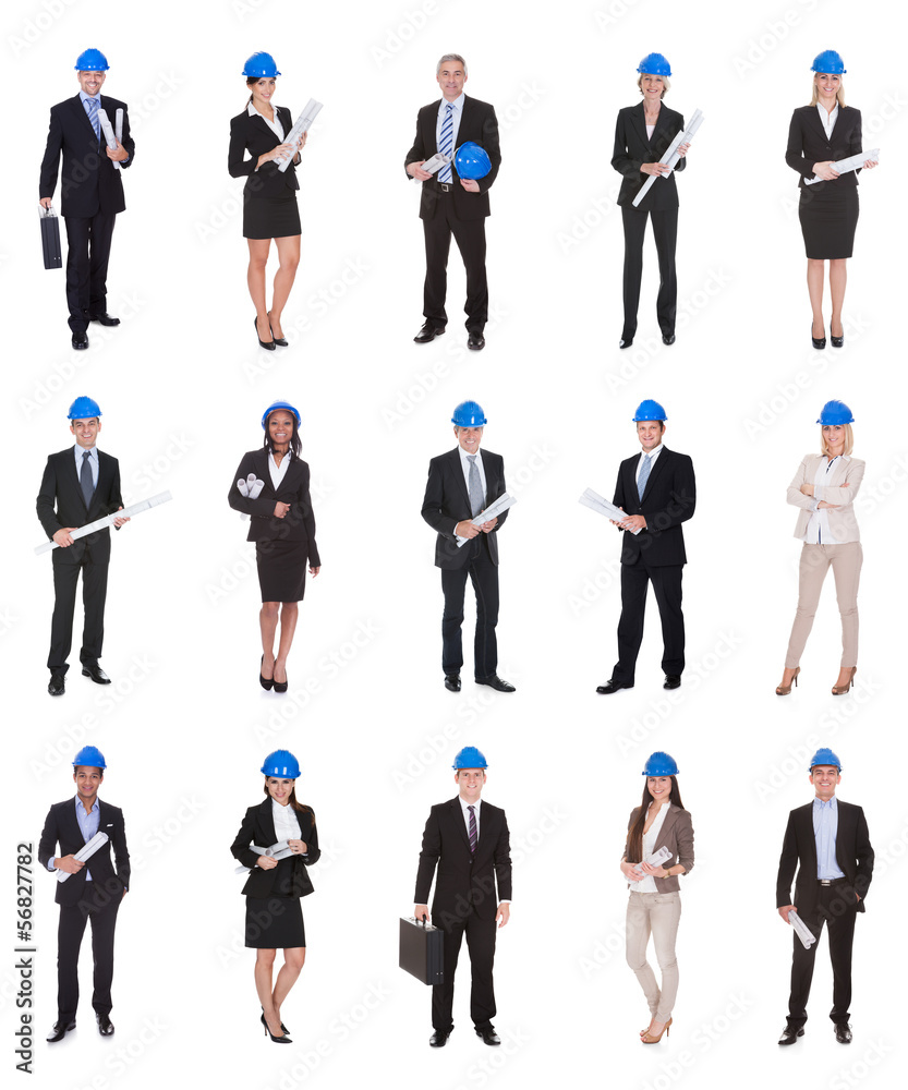 Obraz premium Group Of Business People Raising Arm