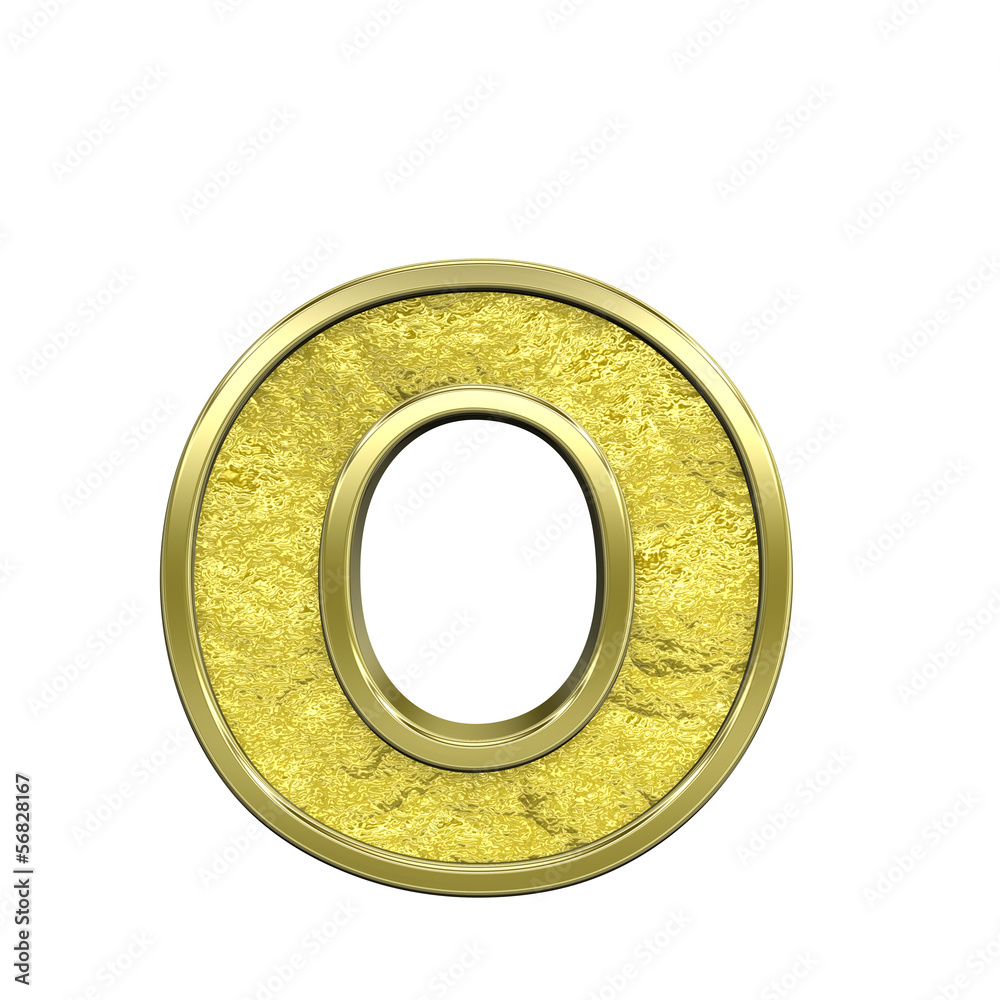 Lower case letter from gold cast alphabet set Lower case letter from gold cast alphabet set