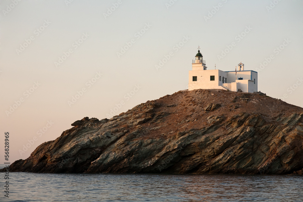 lighthouse on rocky island