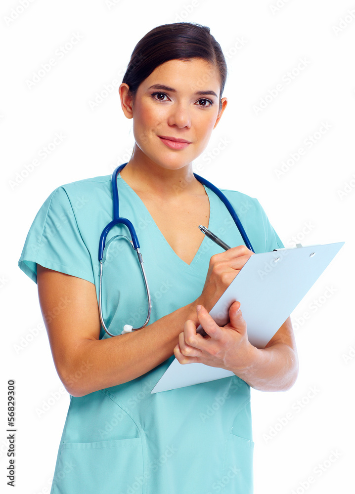 Smiling medical doctor woman.