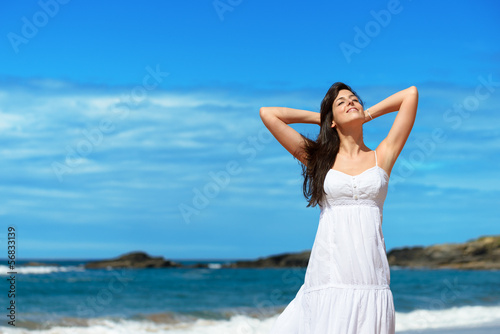 Woman enjoying the sun on summer
