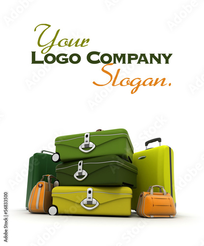 Baggage set in green and ac...