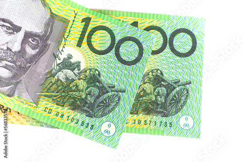 Close up of australian hundred dollar banknote
