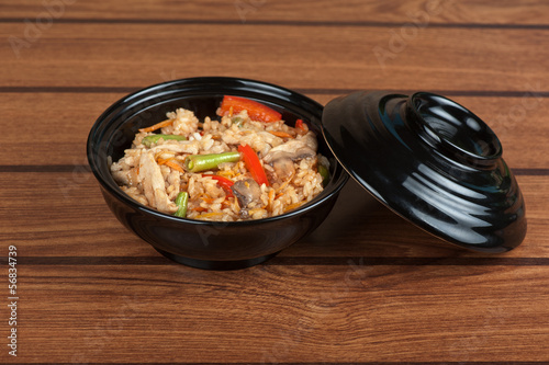 Rice chicken vegetable