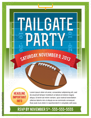 American Football Tailgate Party Flyer Design