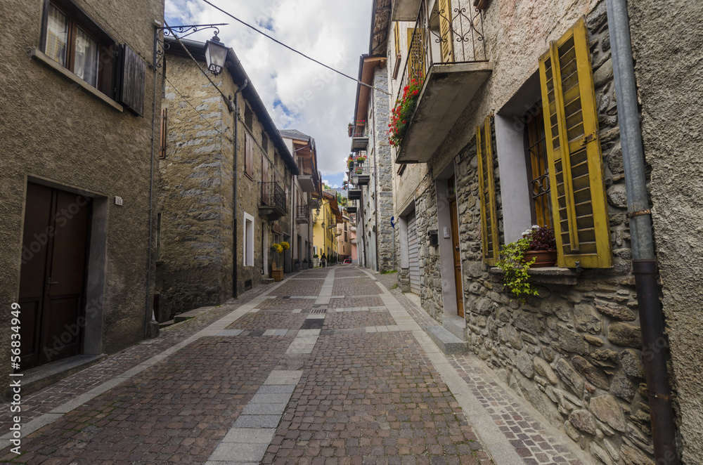Fototapeta premium Ponte di Legno- Italy. Streets and homes