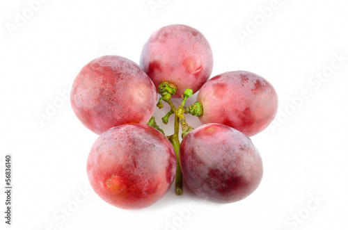 Red grape isolated on white background